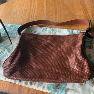 Marc & Marc Leather Woven Shoulder Bag